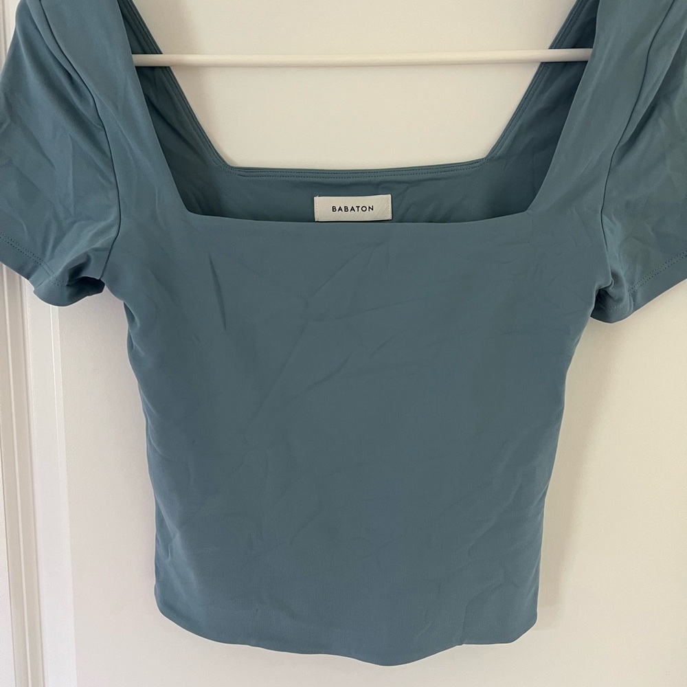 Babaton Teal Square Neck Blouse